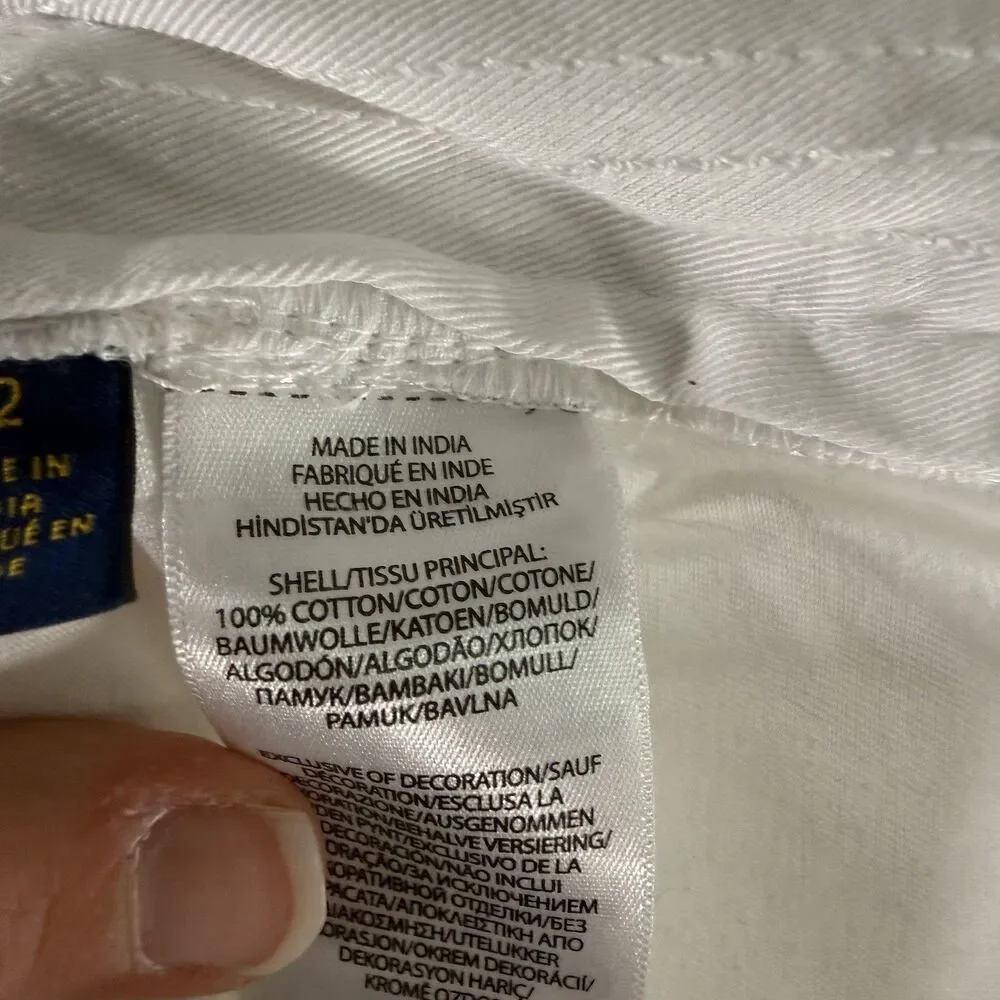 Polo Ralph Lauren Cargo Shorts Men's 32 White Relaxed Fit 100% Cotton 10